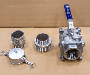 Ball Valve Package components for stainless steel flat bottom liquid storage tanks