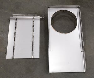 Slidegate Assembly for novid stainless steel hopper bottom fertilizer bins