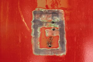 corroded mild steel liquid fertilizer storage tank at rosenort agro