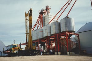 novid stainless steel dry fertilizer scale hopper bin_rosenort agro manitoba