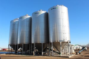 novid stainless steel hopper bottom bins