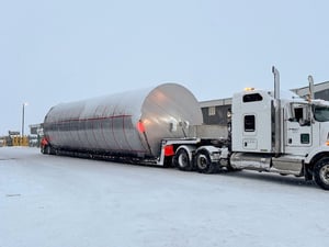 novid stainless steel liquid fertilizer chemical flat bottom tank wrapped on semi to be delivered-1-1