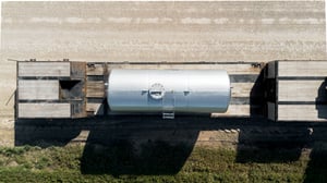novid stainless steel nurse tank on flat deck trailer-16