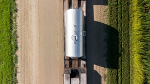 novid stainless steel nurse tank on flat deck trailer-2